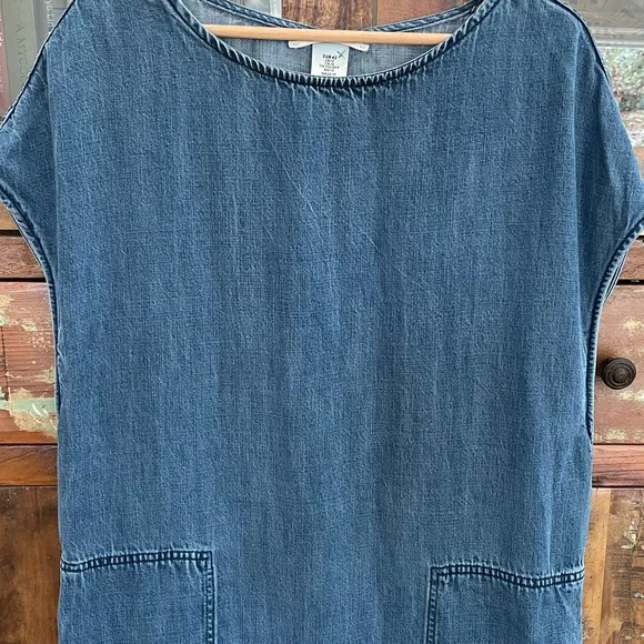 Perfect Lyocell Denim Shift Dress - Picture 2 of 6